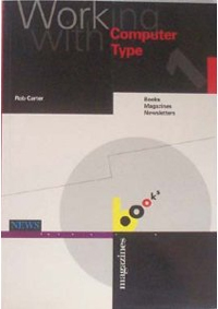working with computer type : books, magazine, newsletter