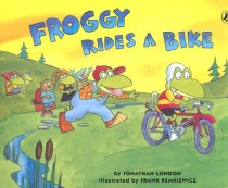 Froggy rides a bike