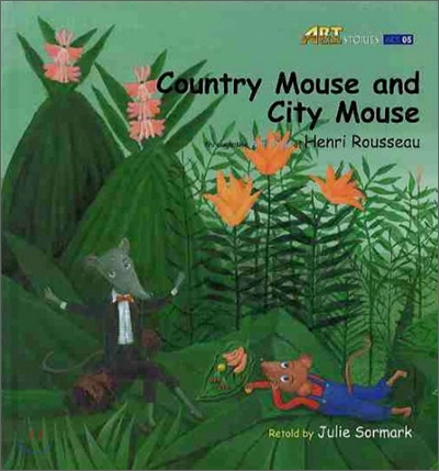 Country Mouse and City Mousethrough the art style of Henri Rousseau