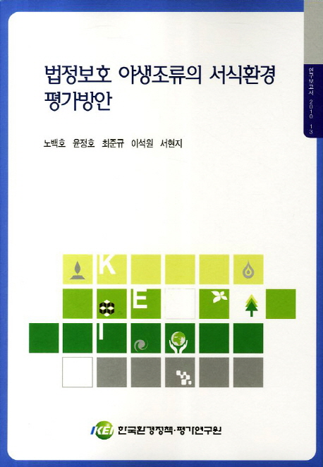법정보호 야생조류의 서식환경 평가방안  = Habitat evaluation strategy for legally protected wildbirds in Korea