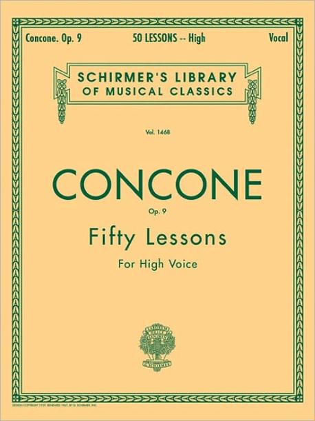 Concone op.9  : 50 lessons for high voice  - [악보]