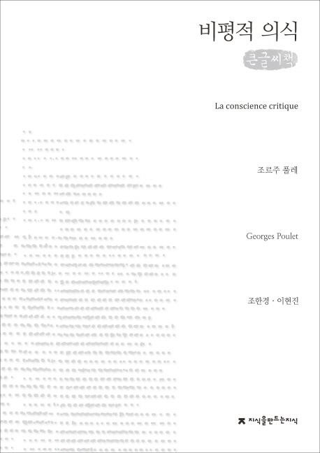 (큰글도서)비평적 의식 표지 이미지