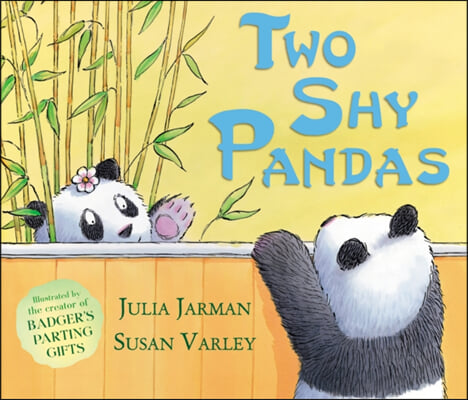 Two shy pandas