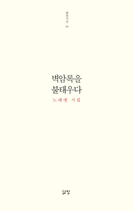 벽암록을 불태우다 : 노태맹 시집