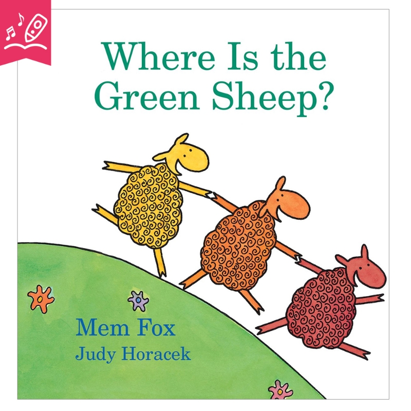 Where is the green sheep? 
